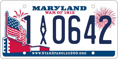 MD license plate 1AX0642
