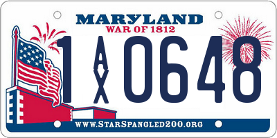MD license plate 1AX0648