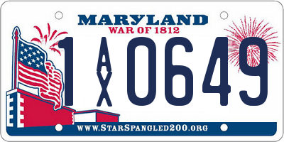 MD license plate 1AX0649