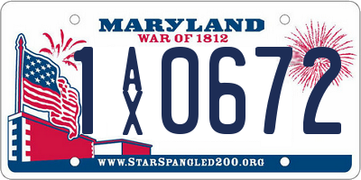 MD license plate 1AX0672