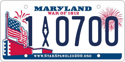 MD license plate 1AX0700