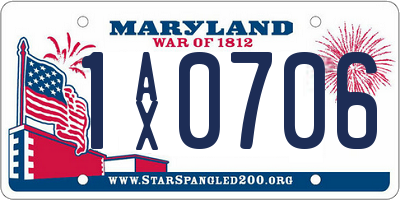 MD license plate 1AX0706