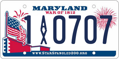 MD license plate 1AX0707