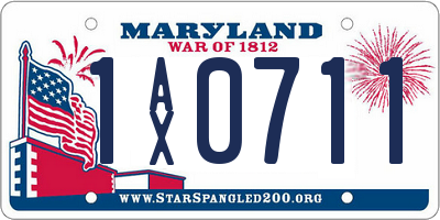 MD license plate 1AX0711