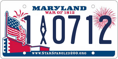 MD license plate 1AX0712