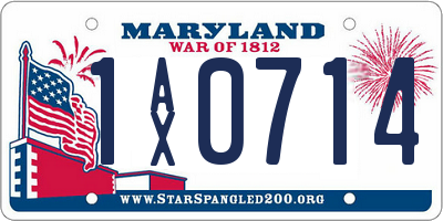 MD license plate 1AX0714
