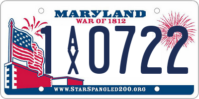 MD license plate 1AX0722