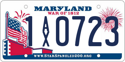 MD license plate 1AX0723