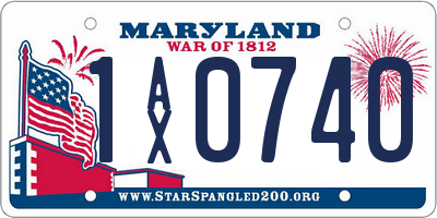 MD license plate 1AX0740