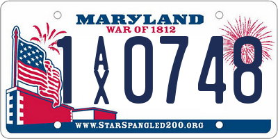 MD license plate 1AX0748