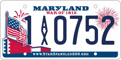 MD license plate 1AX0752