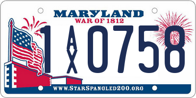 MD license plate 1AX0758