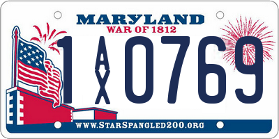 MD license plate 1AX0769