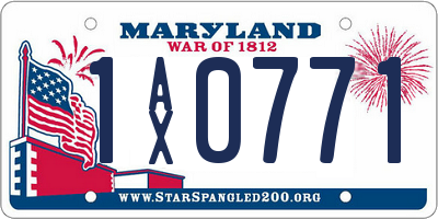 MD license plate 1AX0771
