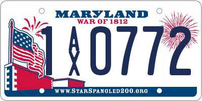 MD license plate 1AX0772