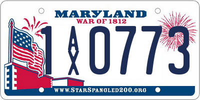 MD license plate 1AX0773