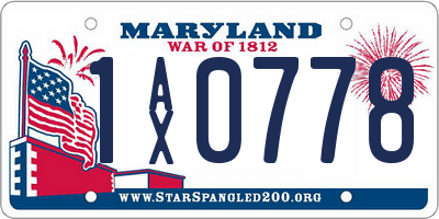 MD license plate 1AX0778