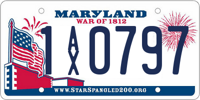 MD license plate 1AX0797