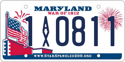 MD license plate 1AX0811