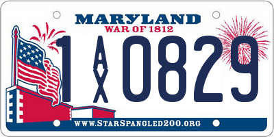 MD license plate 1AX0829