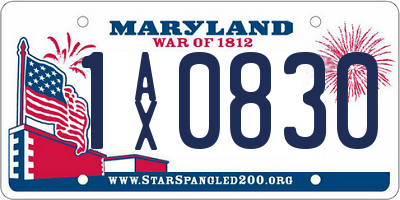 MD license plate 1AX0830