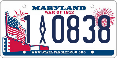 MD license plate 1AX0838