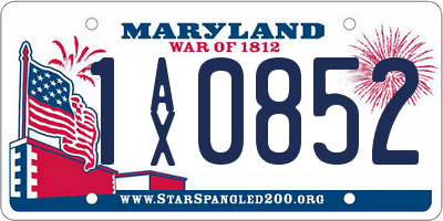 MD license plate 1AX0852