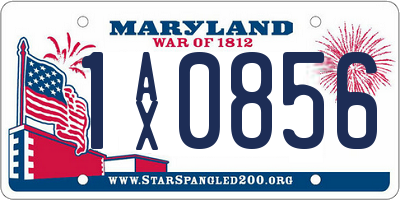 MD license plate 1AX0856
