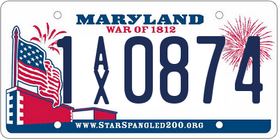 MD license plate 1AX0874