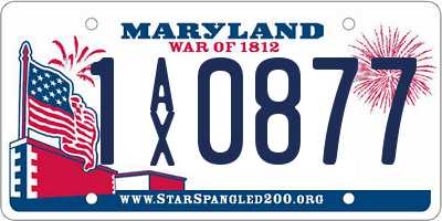 MD license plate 1AX0877