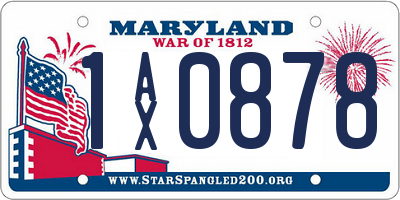 MD license plate 1AX0878