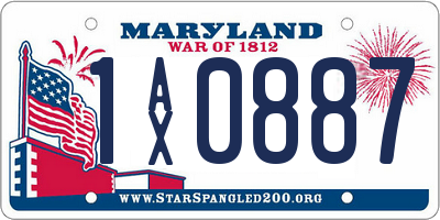 MD license plate 1AX0887