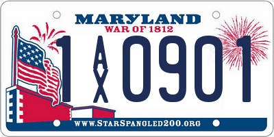 MD license plate 1AX0901