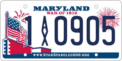 MD license plate 1AX0905