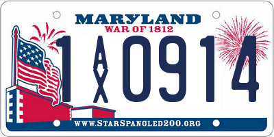 MD license plate 1AX0914