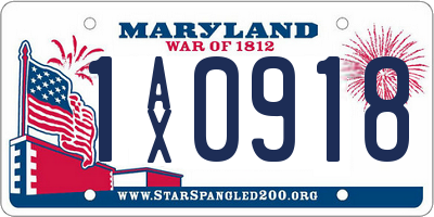 MD license plate 1AX0918