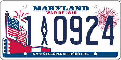 MD license plate 1AX0924