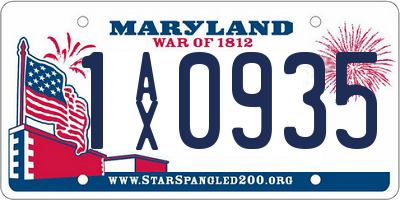 MD license plate 1AX0935