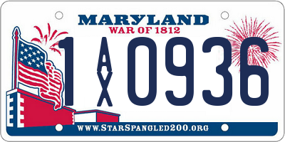 MD license plate 1AX0936