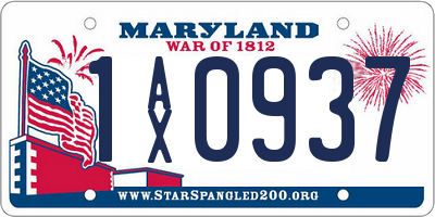 MD license plate 1AX0937