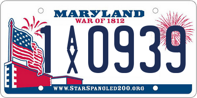 MD license plate 1AX0939