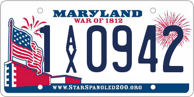 MD license plate 1AX0942