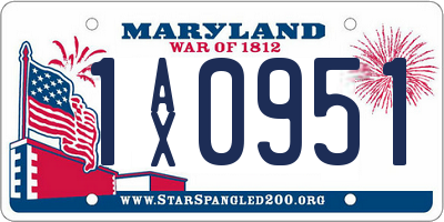 MD license plate 1AX0951