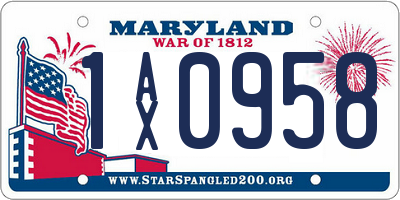 MD license plate 1AX0958