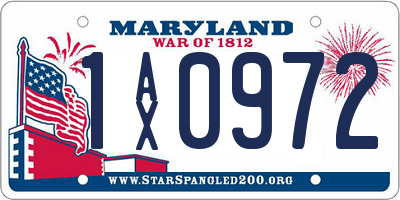 MD license plate 1AX0972