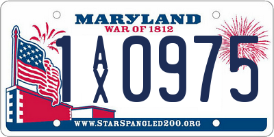 MD license plate 1AX0975