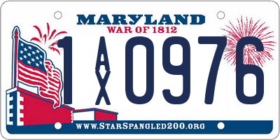 MD license plate 1AX0976