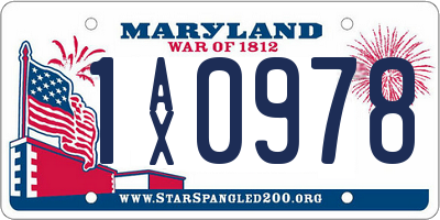 MD license plate 1AX0978