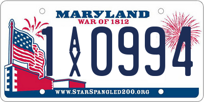MD license plate 1AX0994