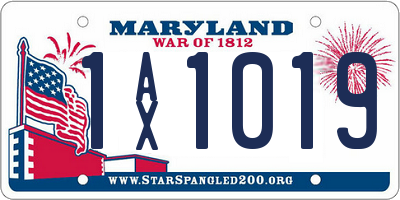 MD license plate 1AX1019
